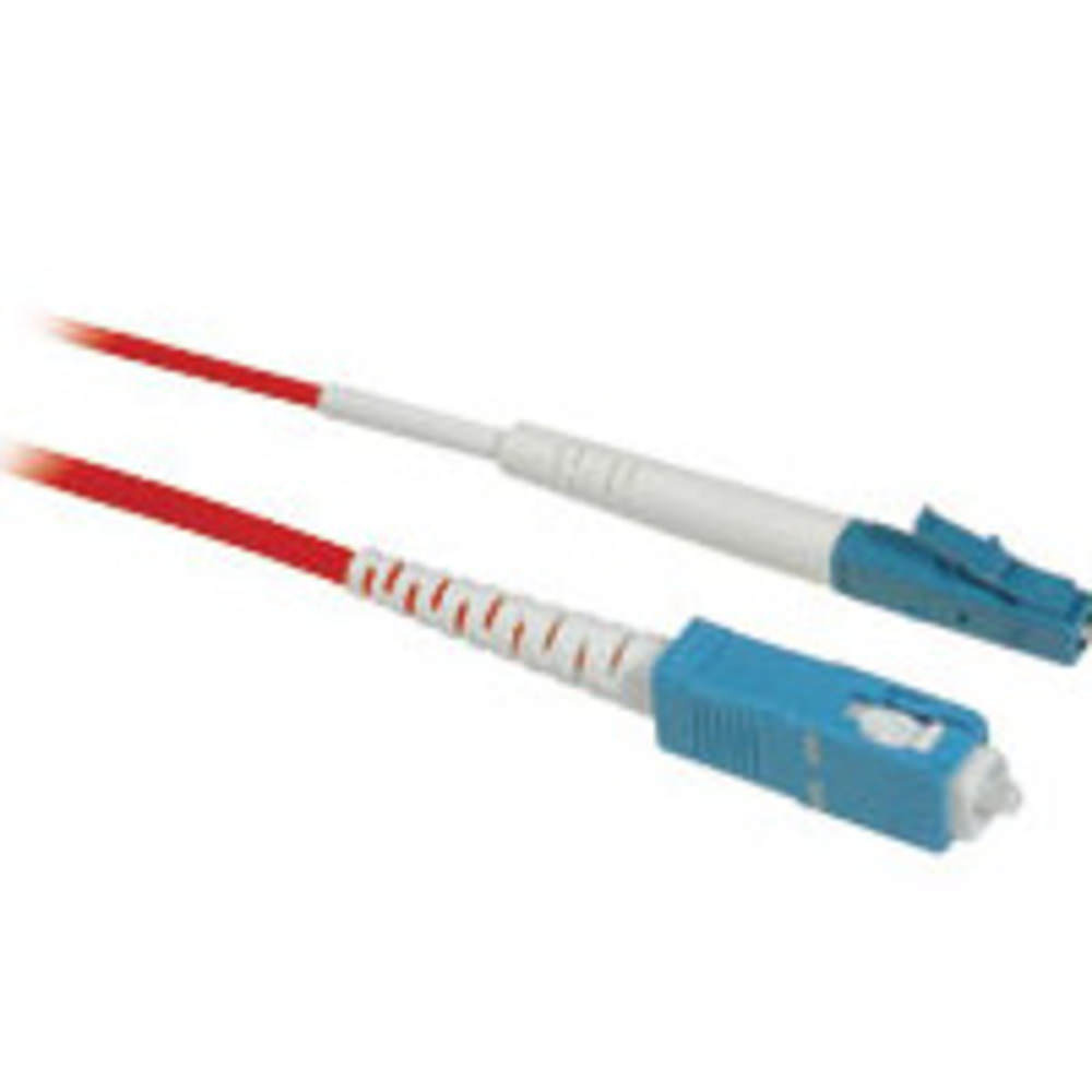 LC-SC 9/125 OS2 Simplex Single-Mode PVC Fiber Optic Cable - Red