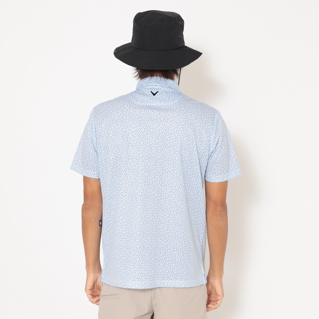かざあなメッシュ小ヤシの木総柄半袖シャツ ※4Lサイズあり (MENS)