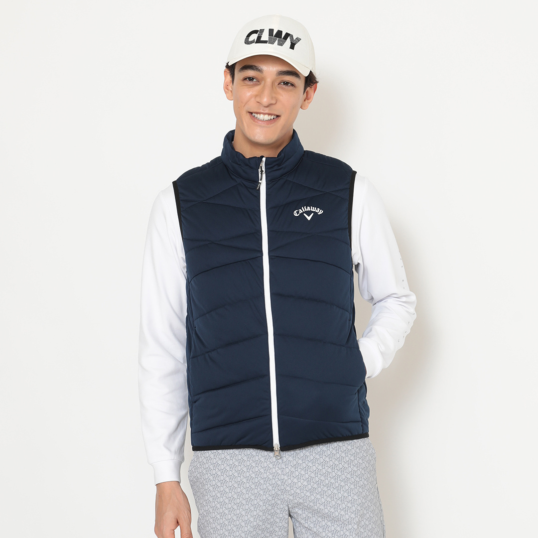 スターストレッチフルジップ中綿ベスト (MENS)