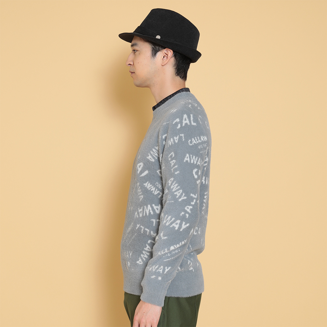 ロゴコラージュへアリーニット ※4Lサイズあり (MENS)