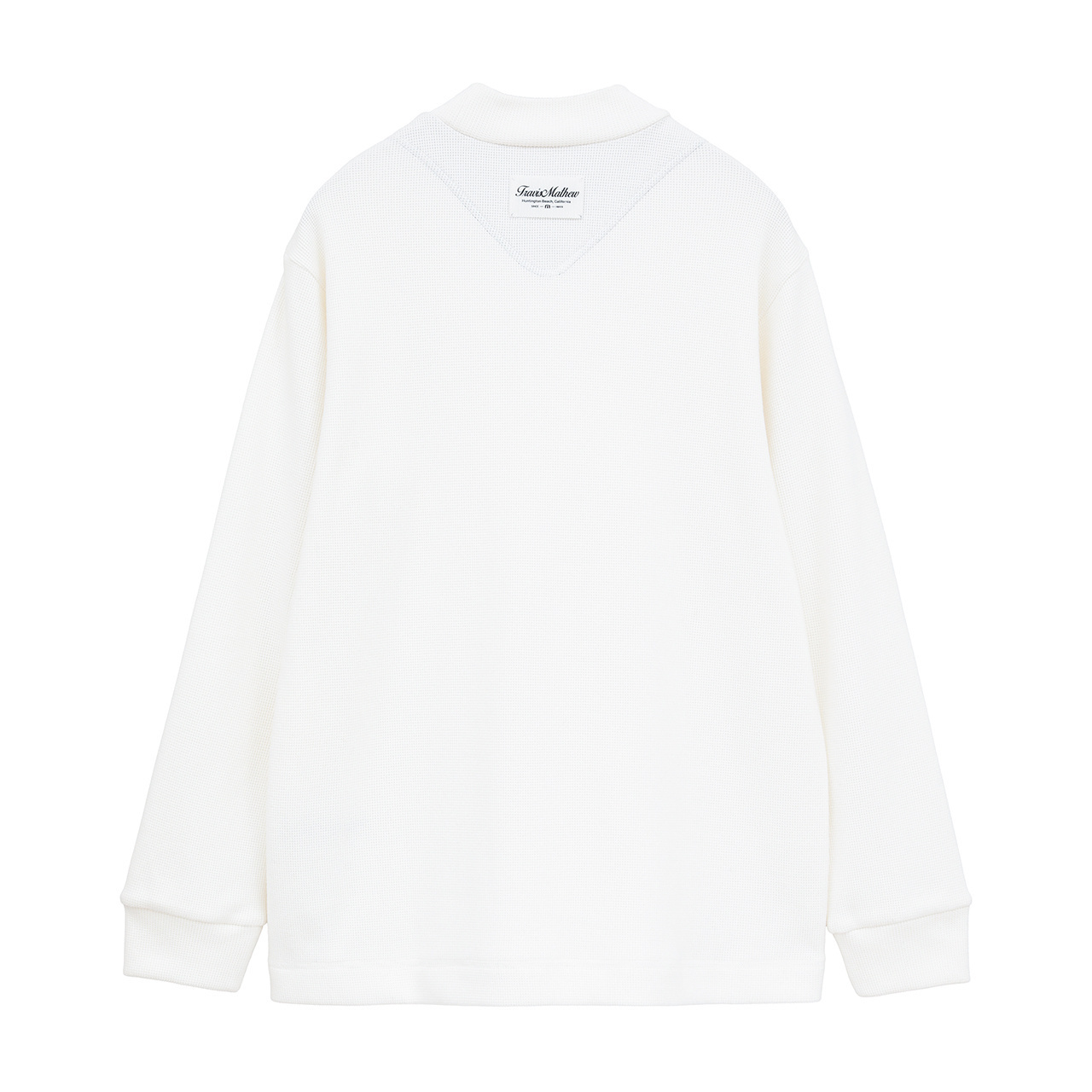 長袖ワッフル胸ポケットセミモックネック(MENS)