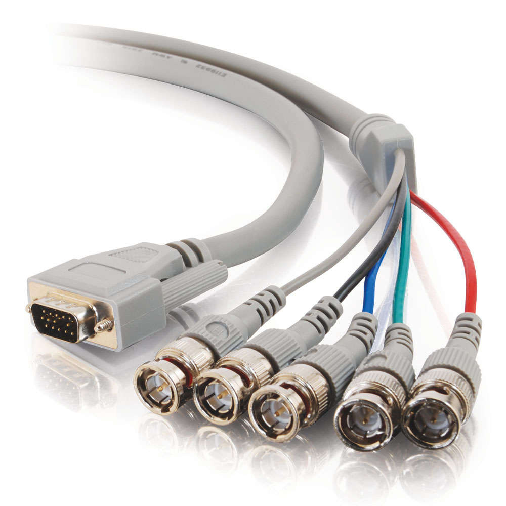 Premium HD15 Male to RGBHV (5-BNC) Male Video Cable