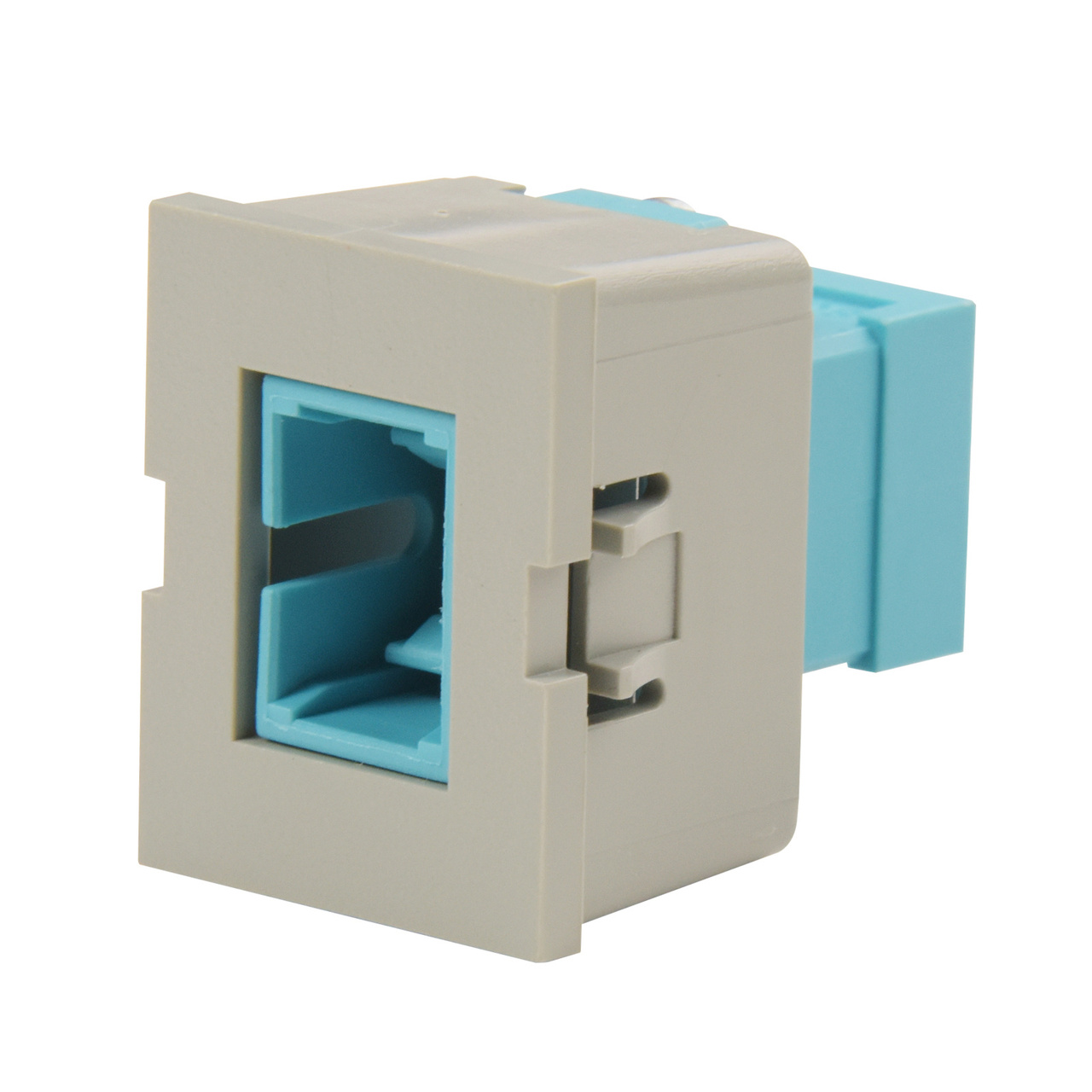 TracJack module 1-sc simplex multimode aqua adapter with dark gray housing