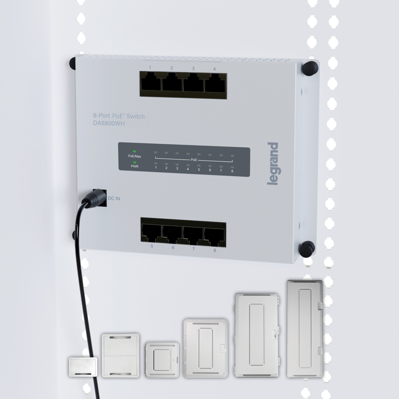On-Q Switch 8 Port PoE Plastic Enclosures