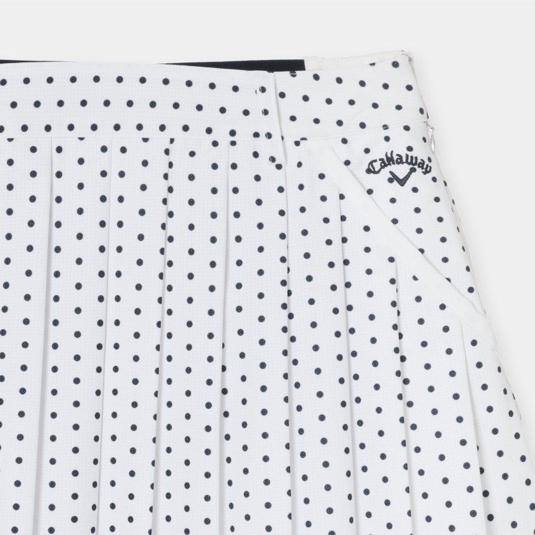 かざあなメッシュドットプリントプリーツスカート (WOMENS)