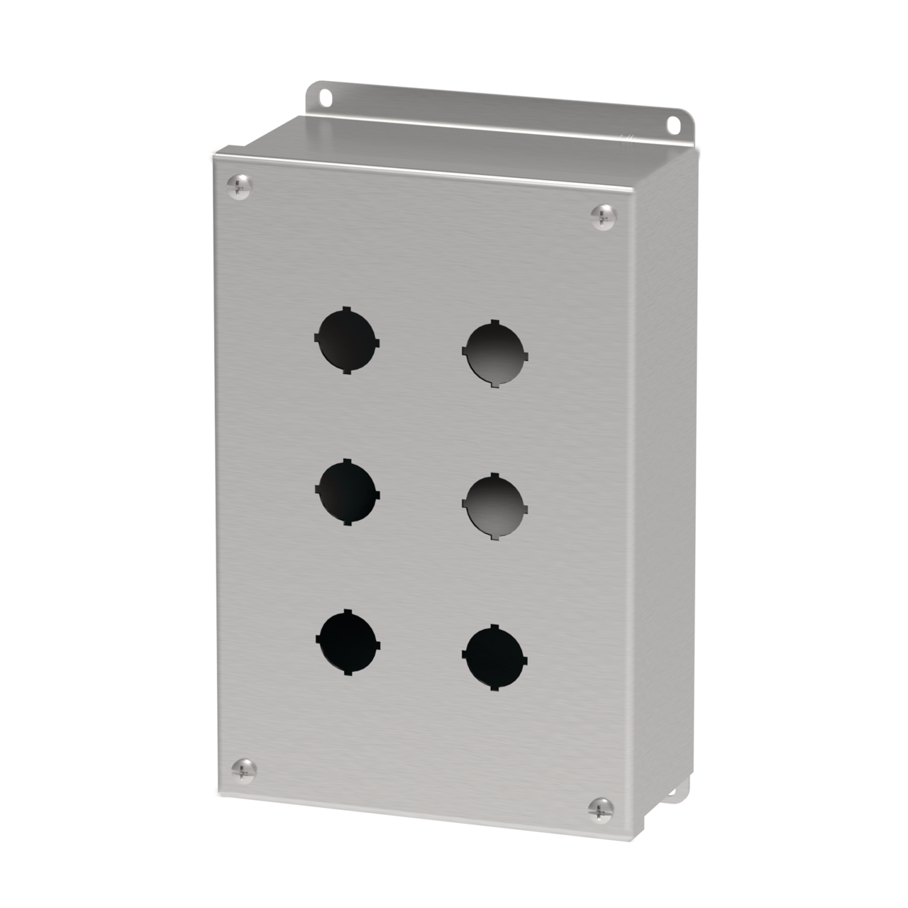 Product image for Hoffman E6PBGSS 30.5-mm and 22.5-mm Pushbutton Enclosures, Type 4X, 6PB x 22.5mm, SS Type 304