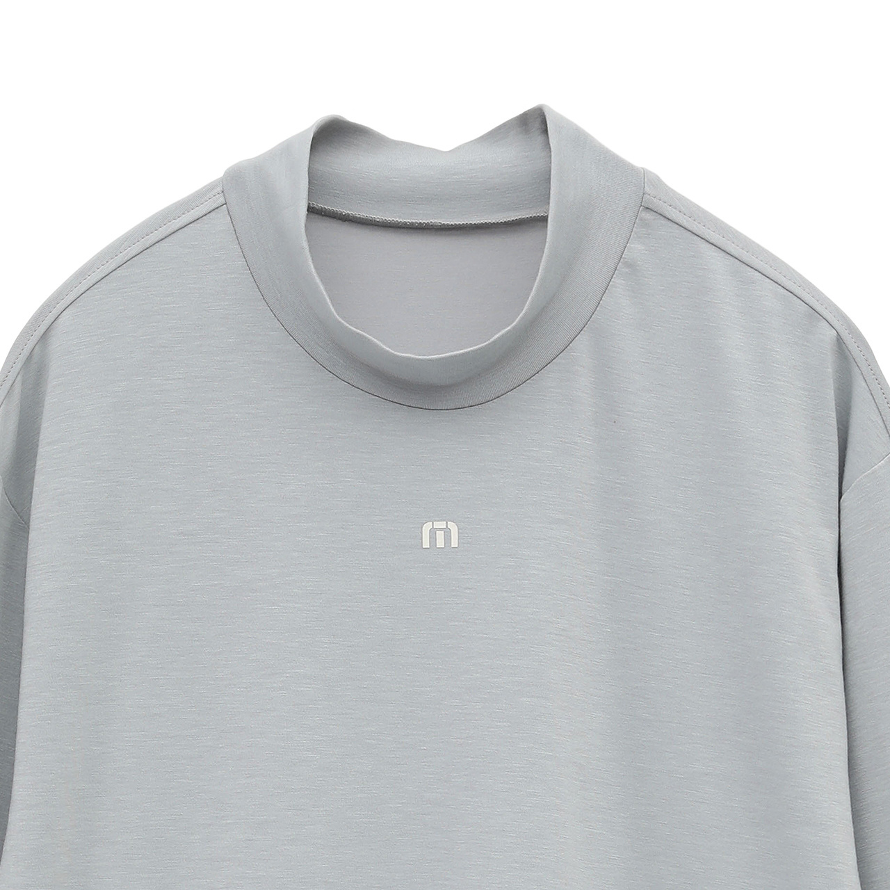 ソフトタッチ ロゴプリント 長袖モックネック(MENS)