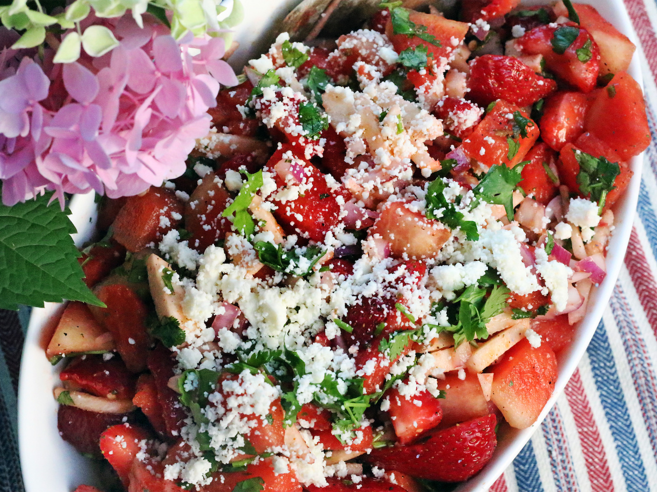 Spicy Watermelon, Strawberry & Jicama Salad