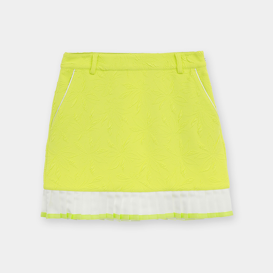 フラワージャカード裾プリーツスカート (WOMENS)