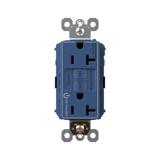 Blue Controlled GFCI Receptacle