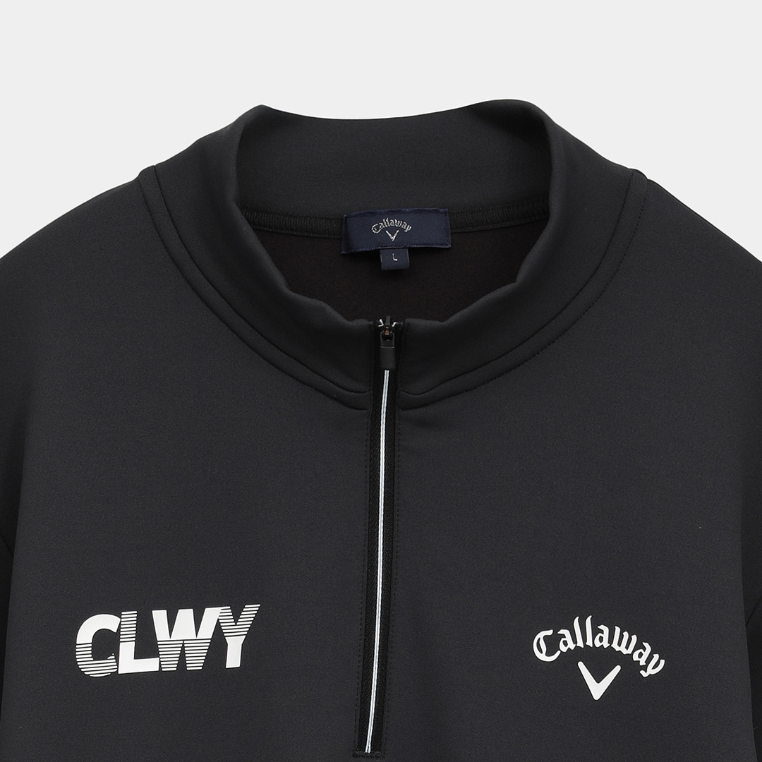 裏起毛ハーフジップモックネックシャツ (MENS)