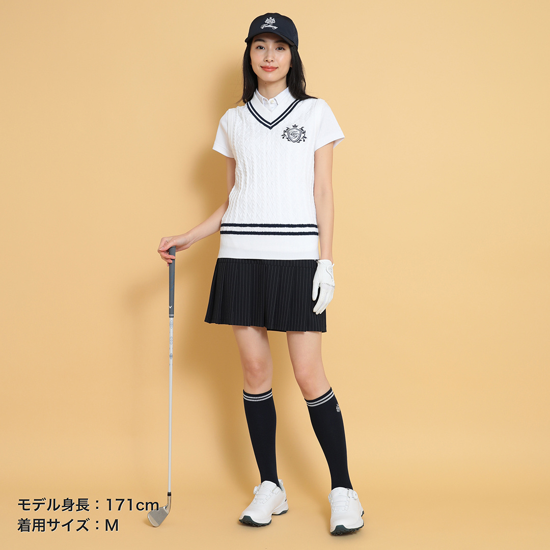 美品❗️キャロウェイ　M スカート フリル プリーツ スカイブルー　ゴルフ キャロウェイ プリーツスカートの通販