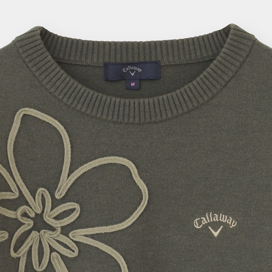 【超人気◎】Callaway　クルーネックニット　刺繍　新品タグ付　完売モデル◎ フラワーテープ刺繍クルーネックニット (WOMENS)