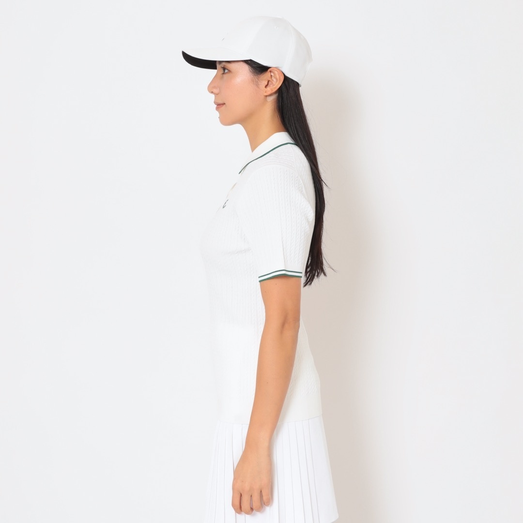 ハイゲージケーブルニットポロシャツ (WOMENS)