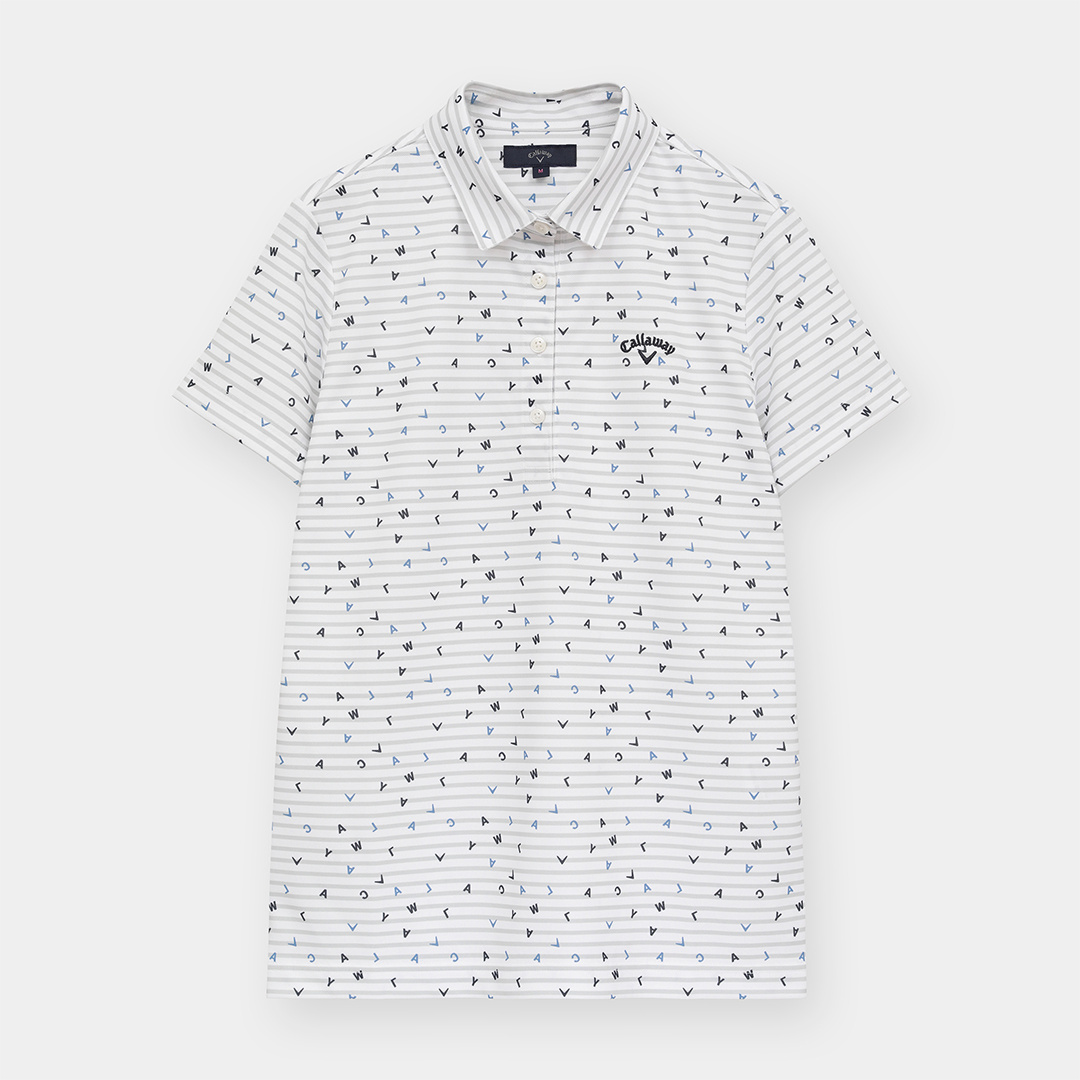 カノコボーダー×飛び柄半袖シャツ (WOMENS)
