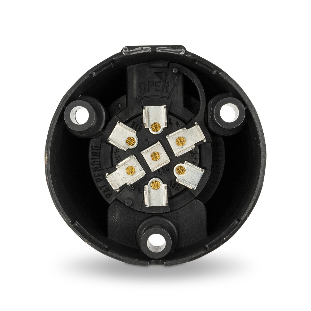 7-Pole 12V Plastic Body Round Sockets - 00425700 SO Bottom JPG