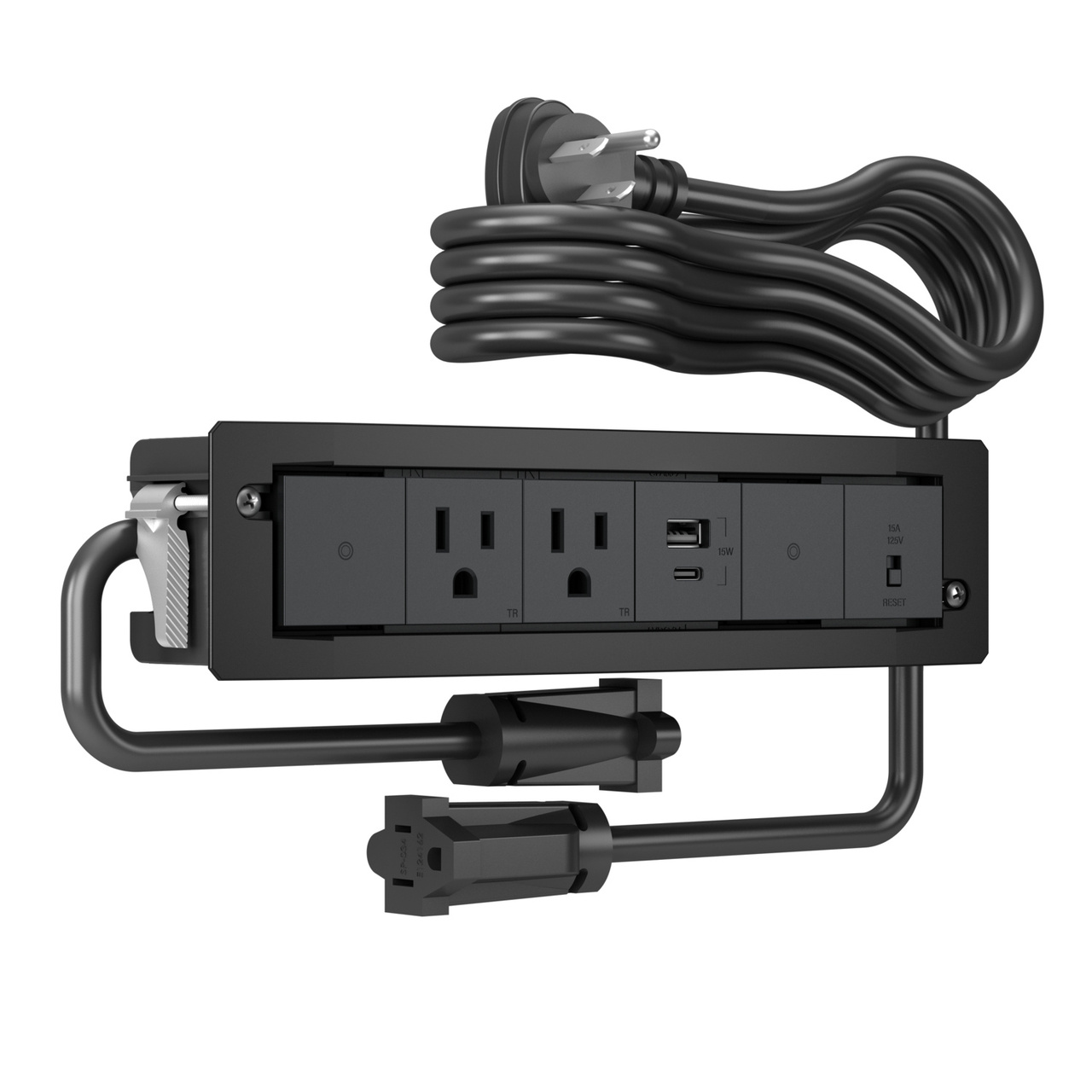 dash Furniture Power Center, 2 Outlet, 1 USB, and 2 sofTap Switch, Graphite
