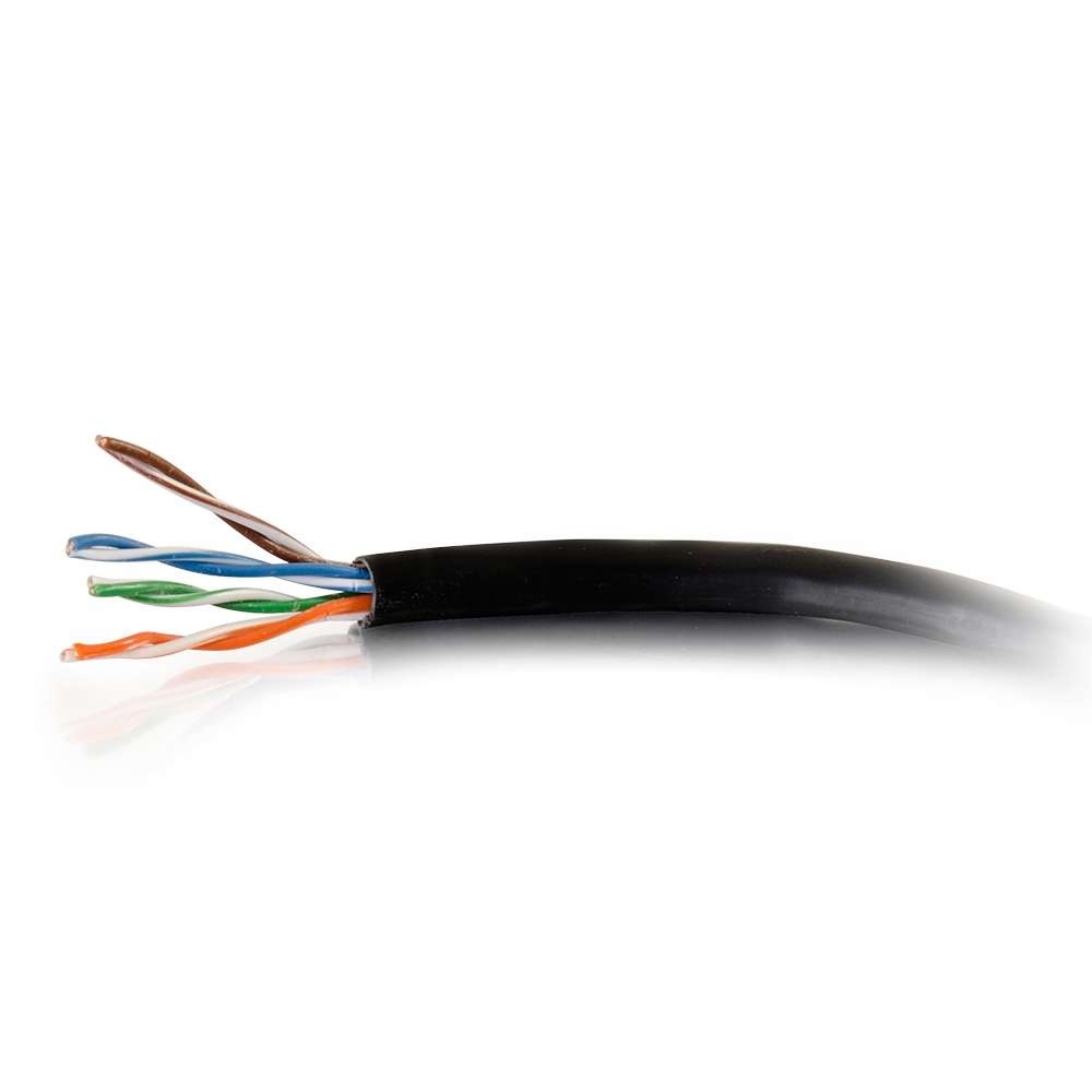 Cat5e Bulk Unshielded (UTP) Ethernet Network Cable with Solid Conductors - Plenum CMP-Rated - Black (TAA)