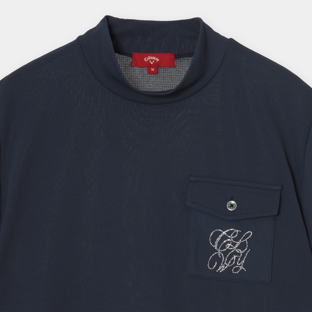 裏クールアイレットカノコモックネックシャツ (WOMENS)