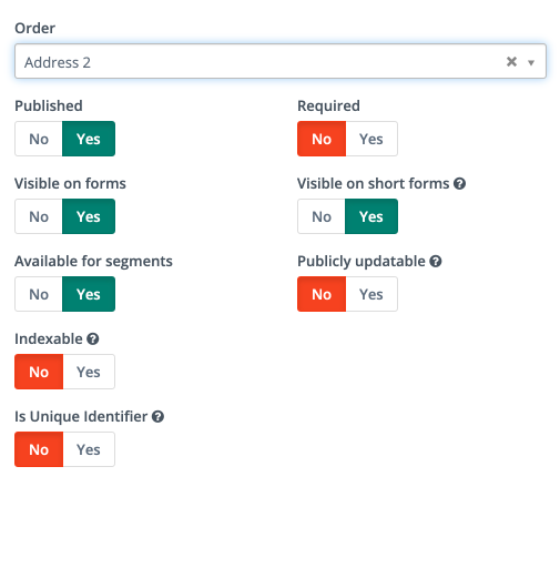 New custom field options