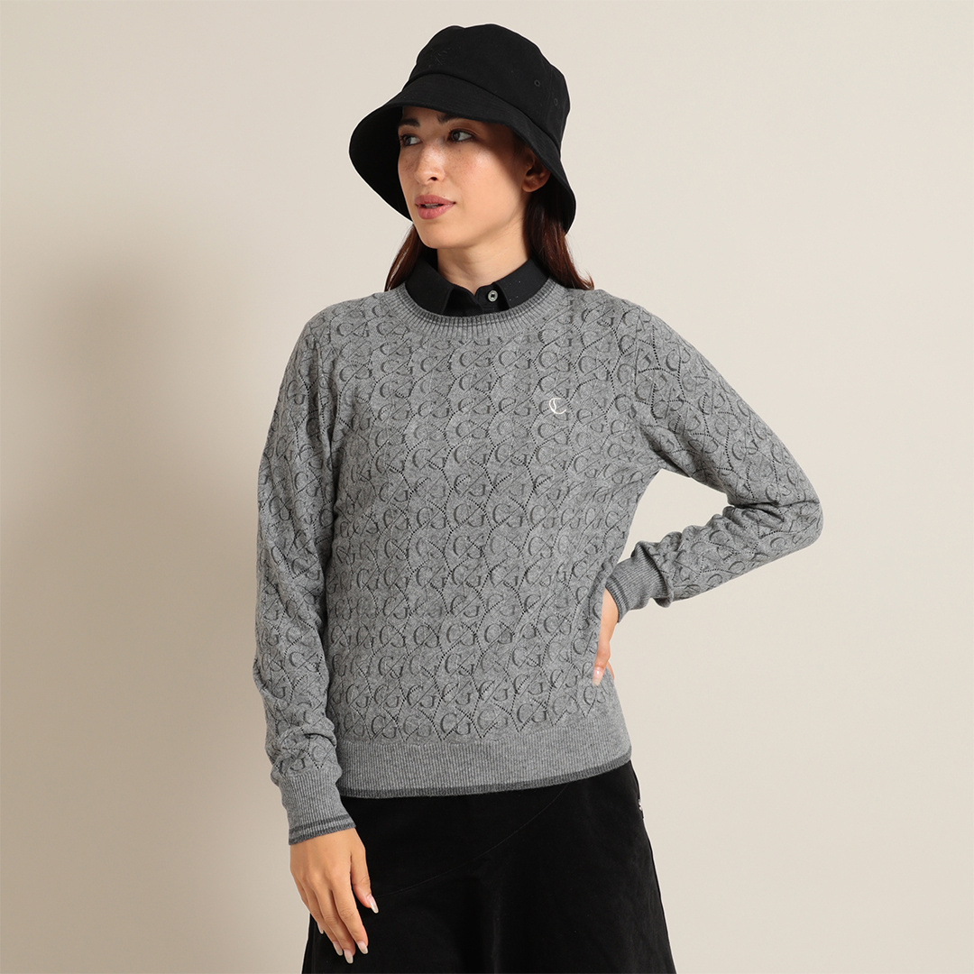 C / Gプリントメリノウールクルーネックニット (WOMENS)