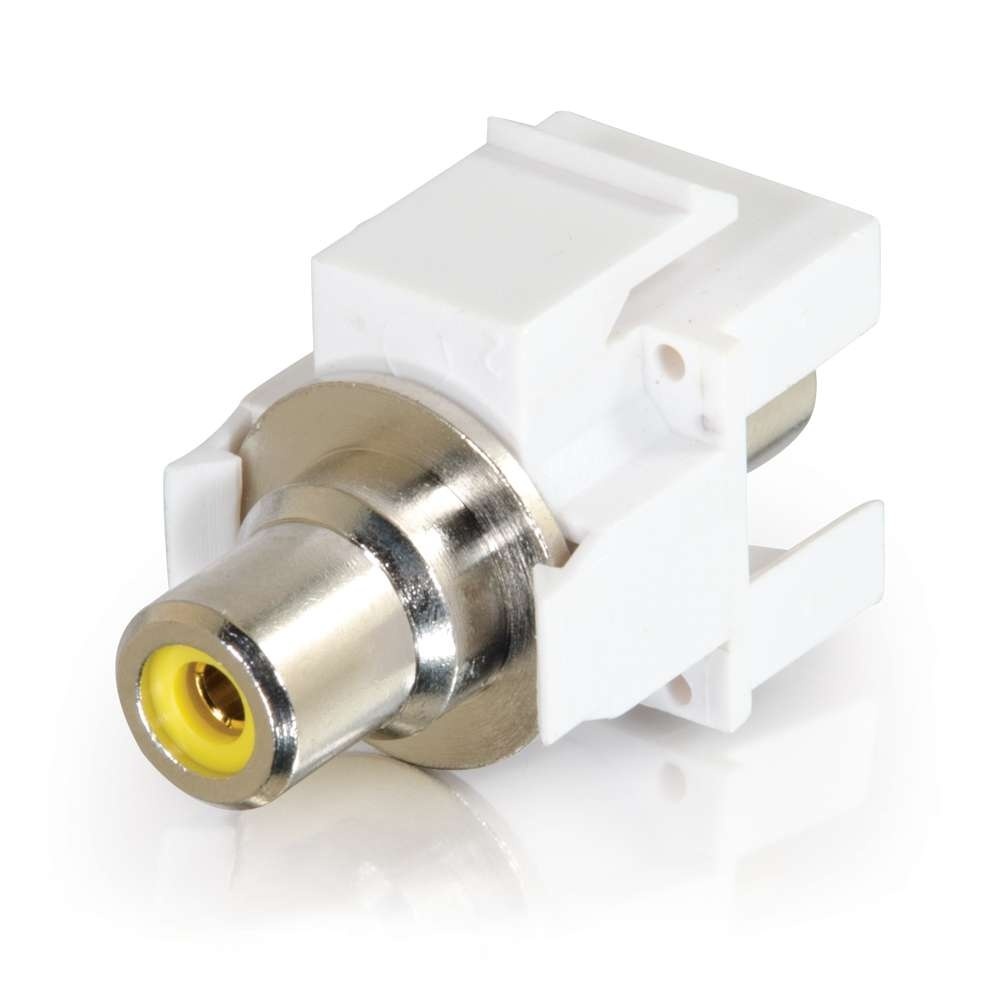 Snap-In Yellow RCA F/F Keystone Insert Module - White