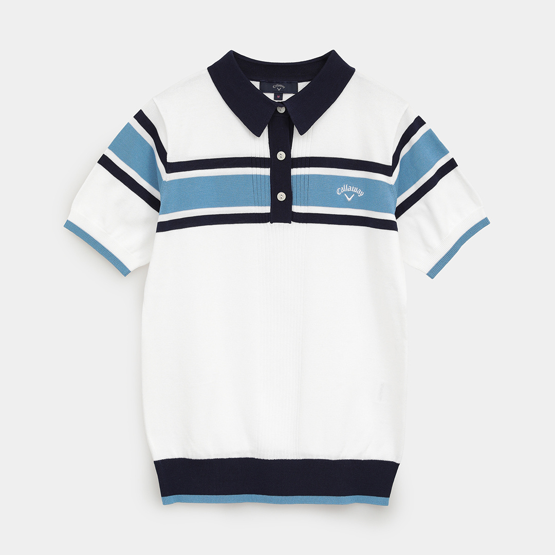 河本結プロ着用】ハイツイストコットン半袖ニットポロ (WOMENS)