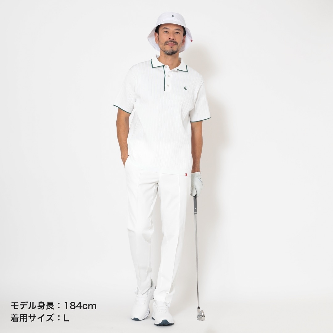ハイゲージワイドリブニットポロシャツ (MENS)