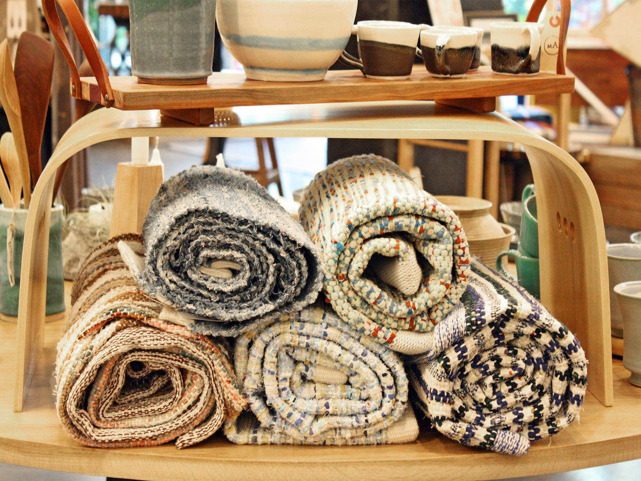 Every surface space in Made Again is covered with new and interesting artwork. Made Again linens StyleBlueprint Atlanta