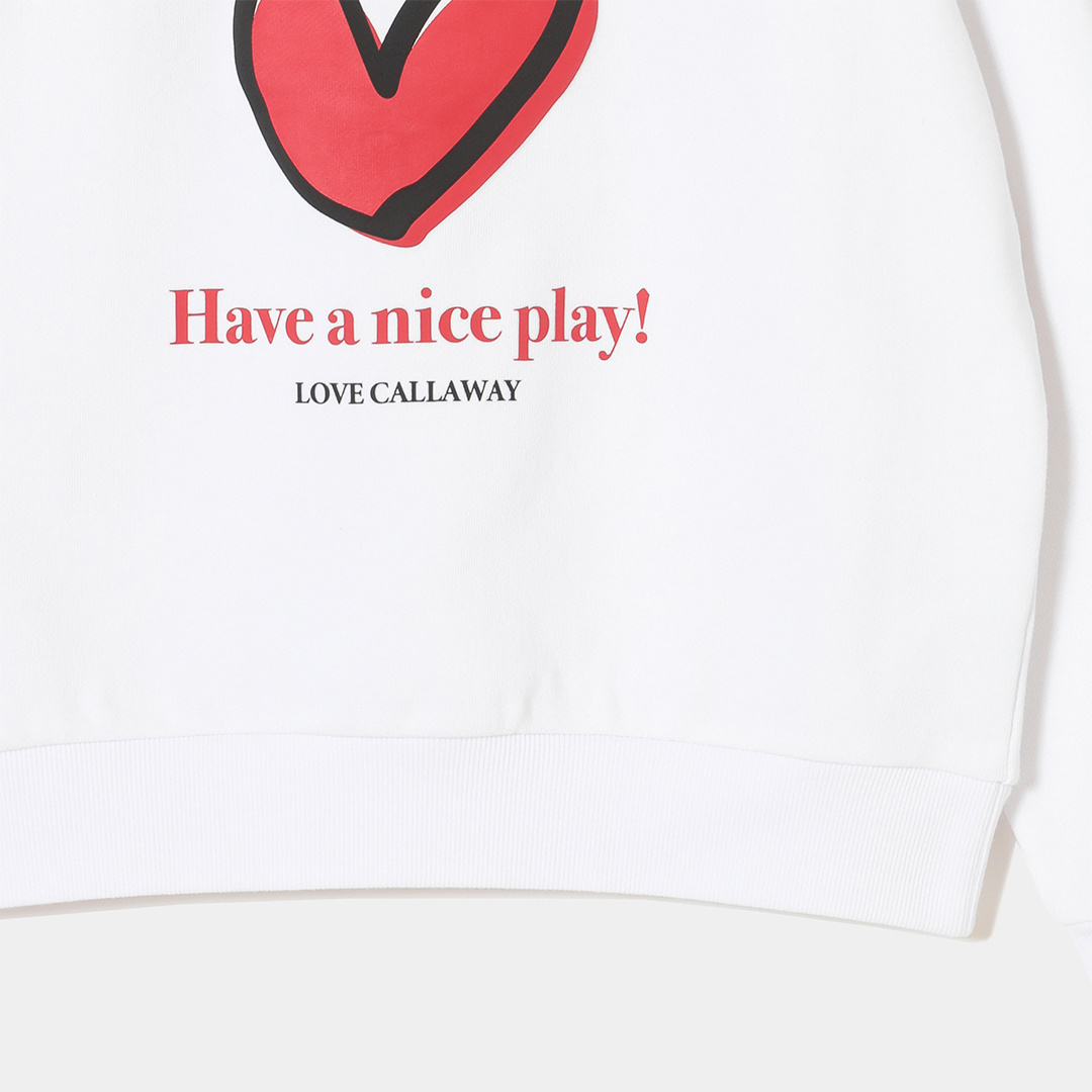 Callaway ラブキャロウェイ　ホワイト トレーナー　白　ハート柄　М オンライン限定】ラブキャロウェイスウェットプルオーバー (WOMENS)