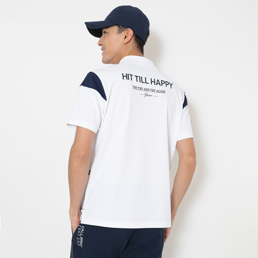 ビッグカノコバックプリント半袖モックネック ※4Lサイズあり (MENS)