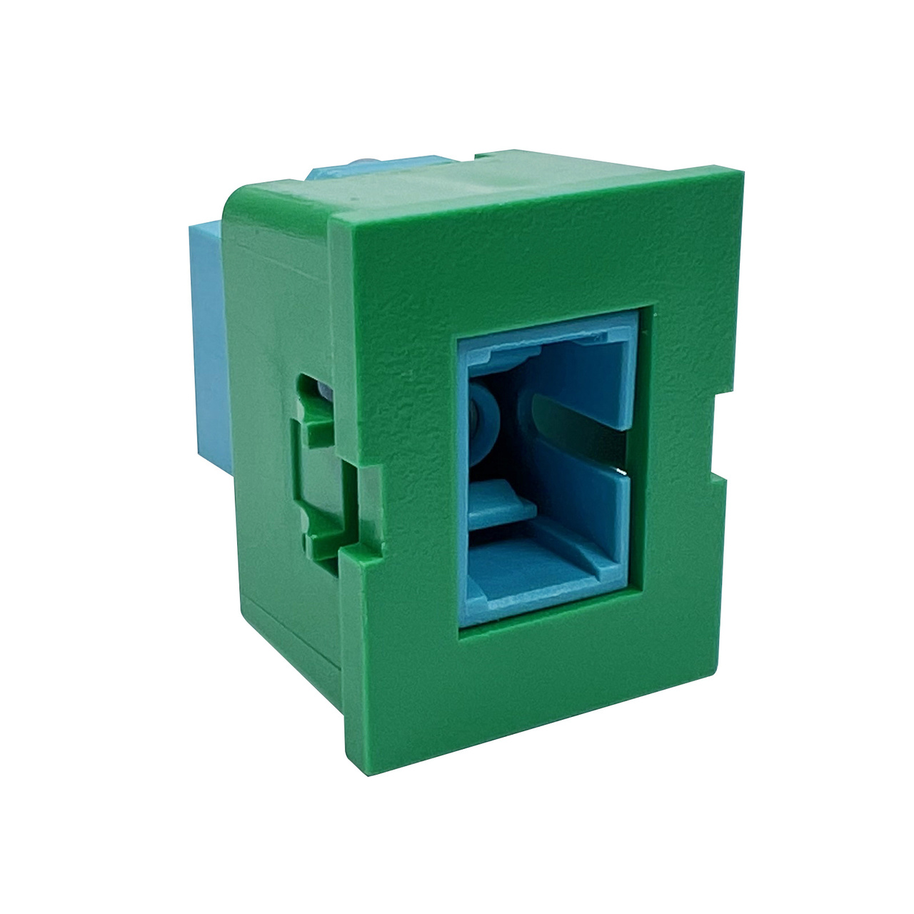 1-SC simplex teal adapter with green housing