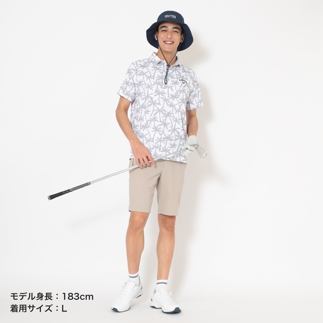 3℃裏クールヤシの木総柄半袖シャツ ※4Lサイズあり (MENS)