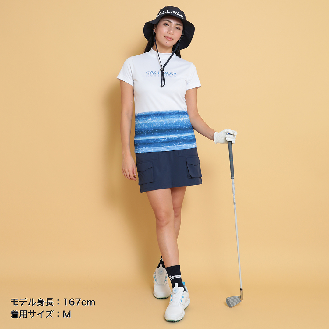 3℃裏クール半袖モックネックシャツ (WOMENS)