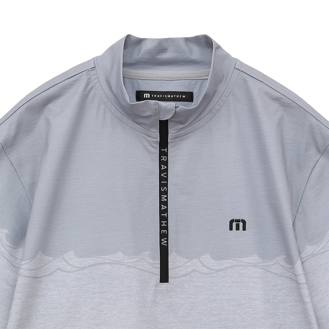 PGG◾️半袖モックネック◾️ グレー クオータージップ 半袖モックネック(MENS)