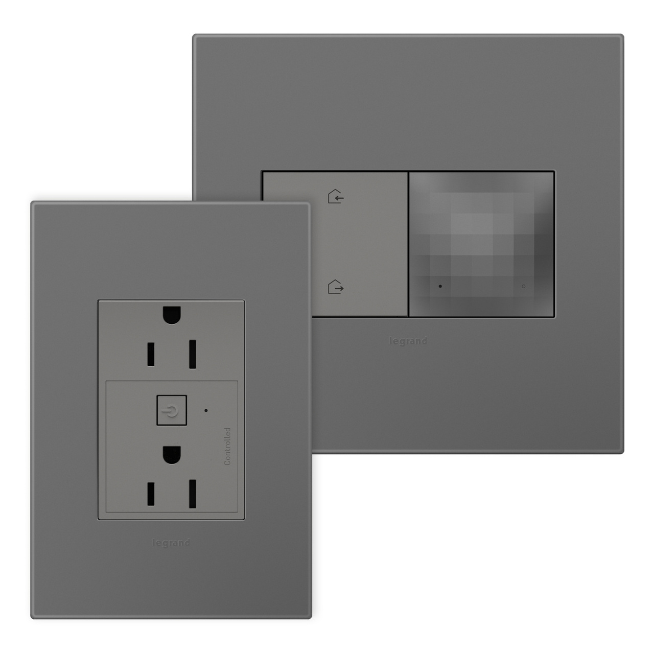 adorne Smart 15A Outlet Starter Kit, with Gateway and Home/Away Wireless Smart Switch, with Netatmo, Magnesium