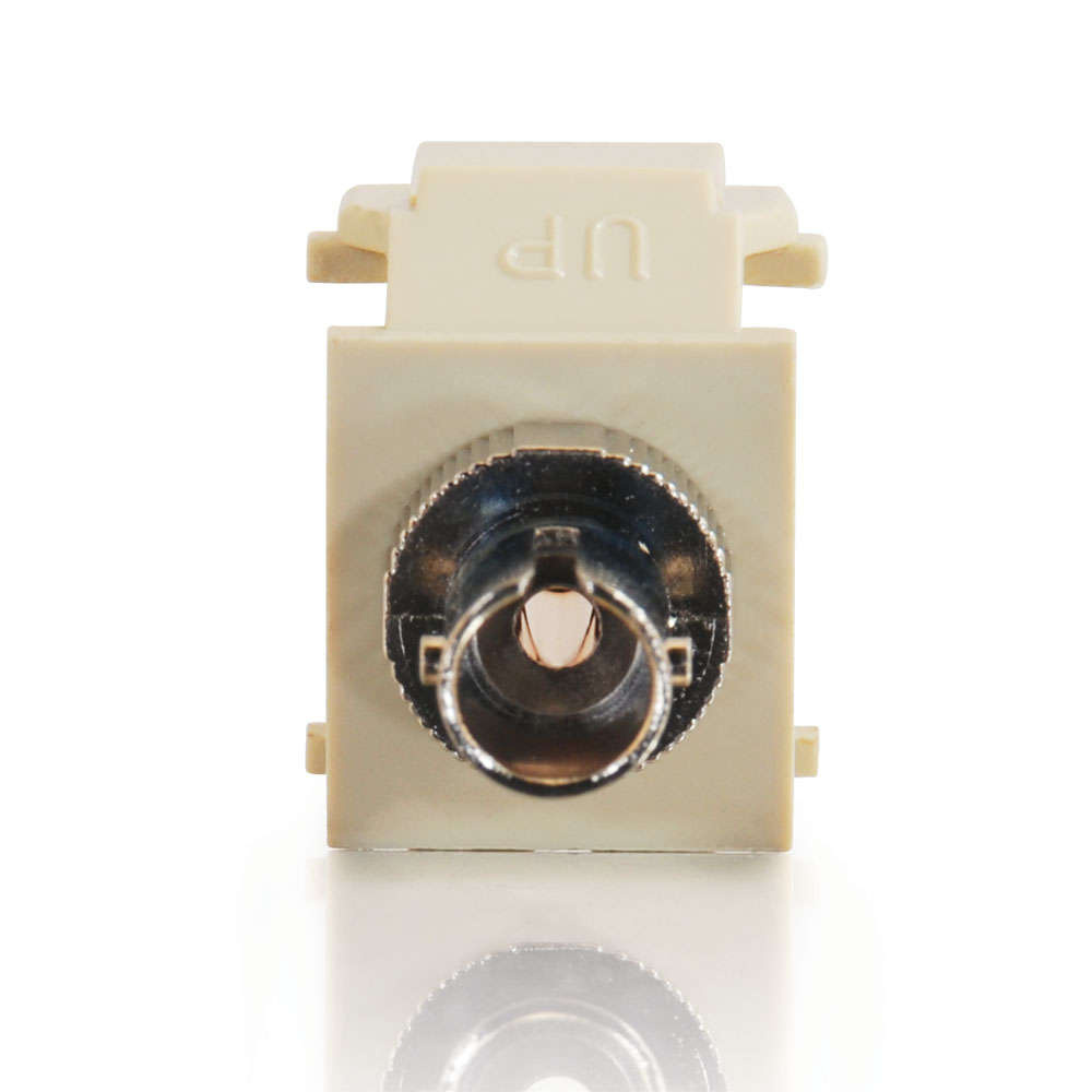 Snap-In ST Fiber Optic F/F Keystone Insert Module - Ivory