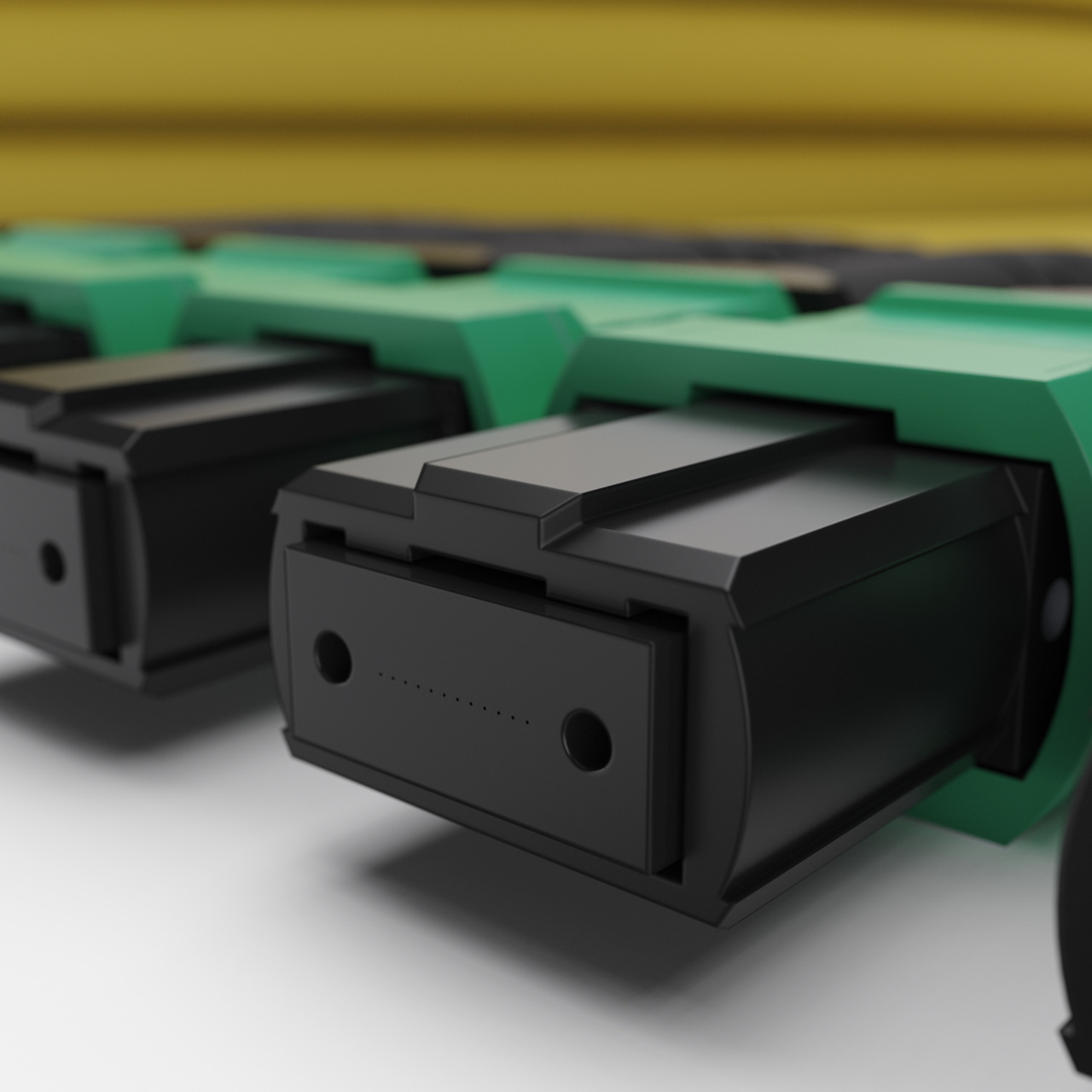 MPO-MPO 72F OS2 Angled Trunk connector close up