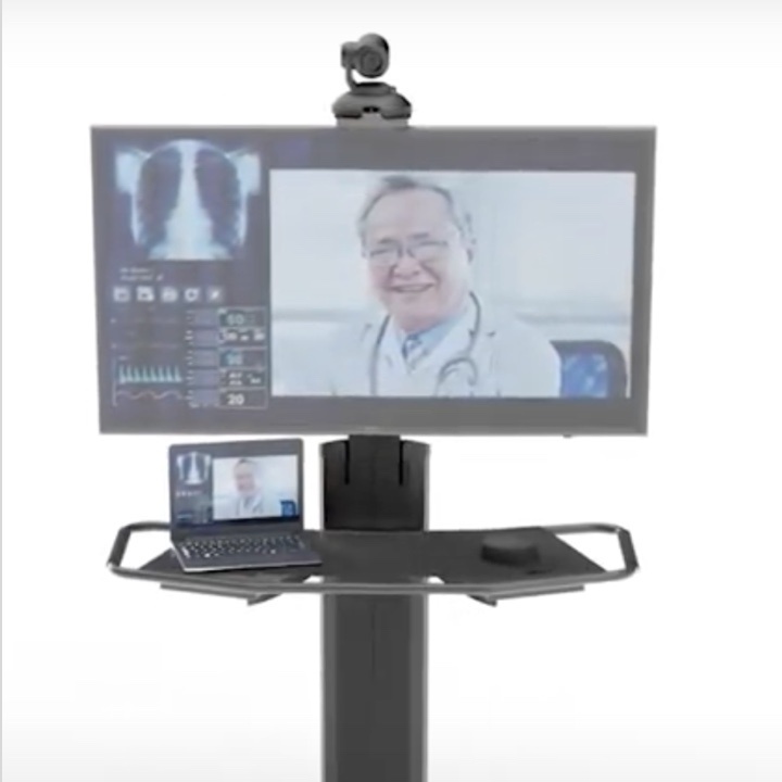 Virtual healthcare pole showing benefits of being able to provide remote, virtual healthcare to patients.