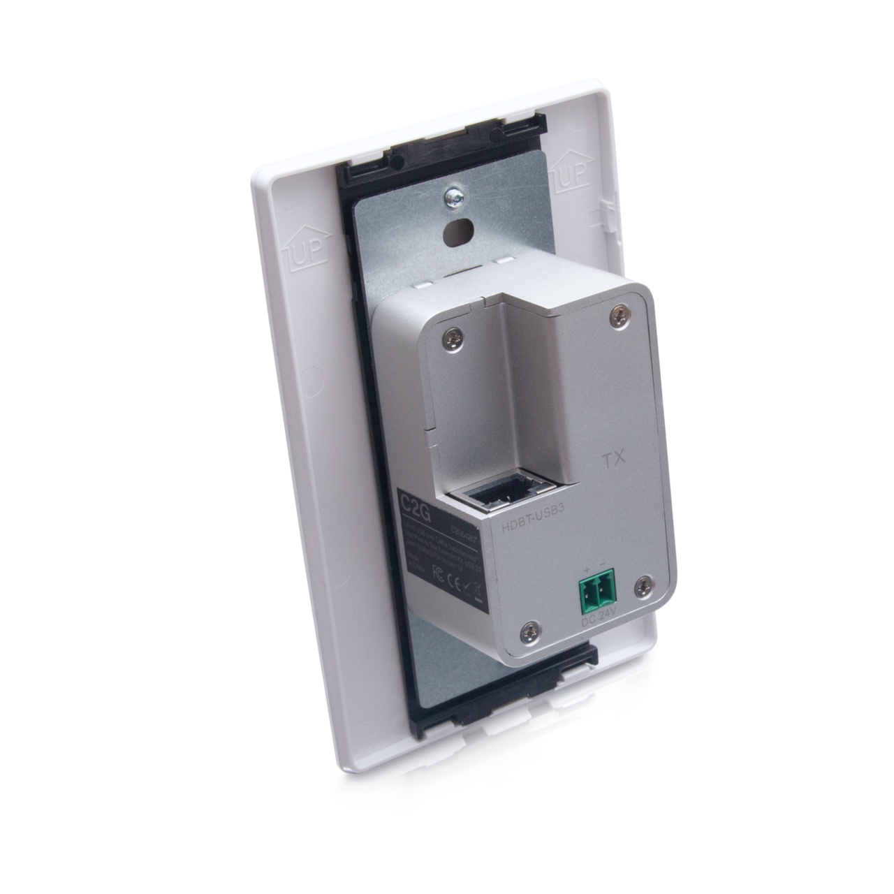 Superbooster 1-Port USB over Cat6a Wall Plate to Box Extender Kit 