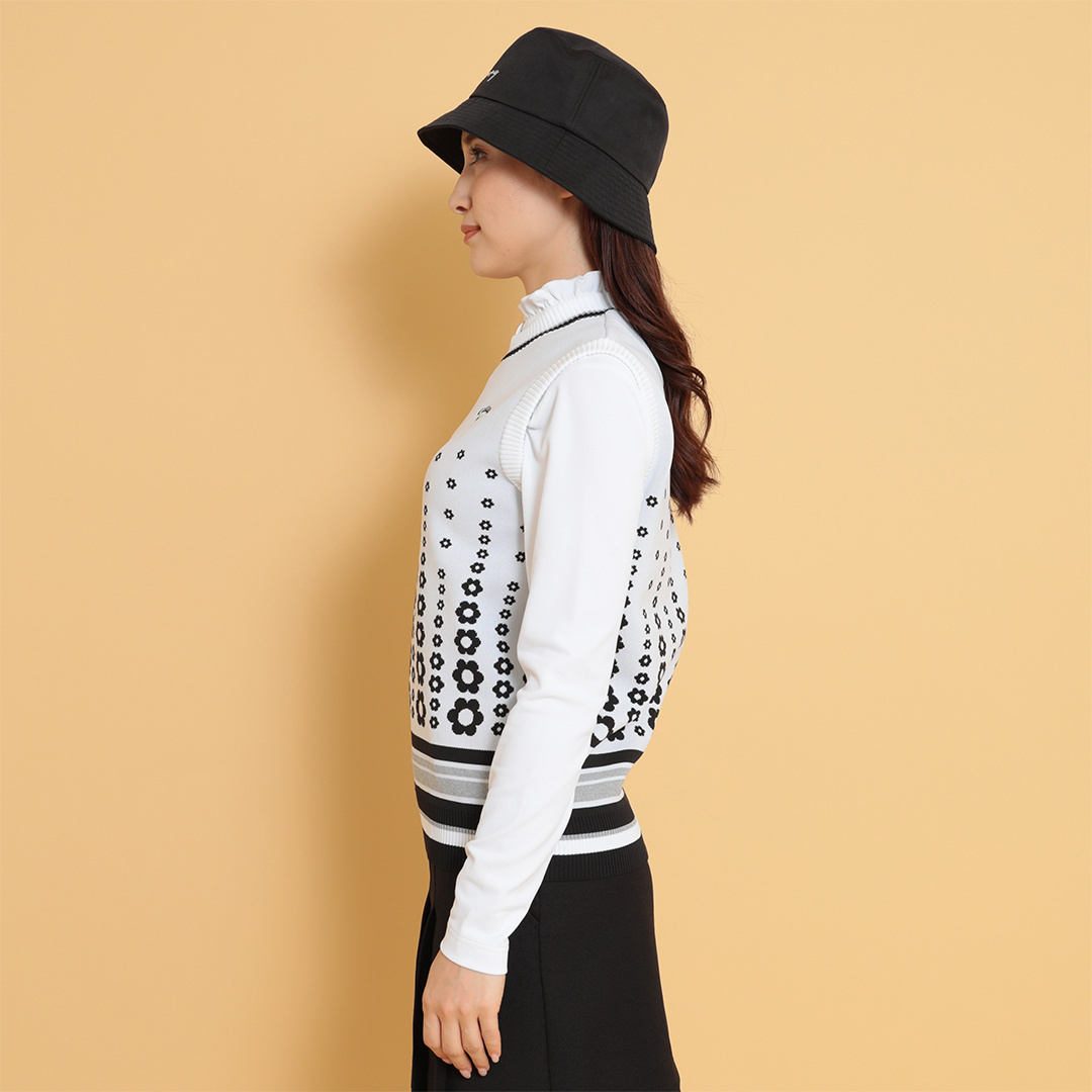 フラワージャカードニットベスト (WOMENS)