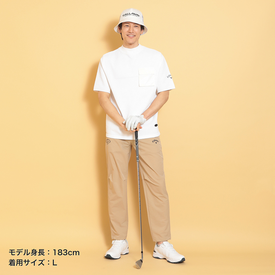 カノコ編みニットモックネックシャツ (MENS)