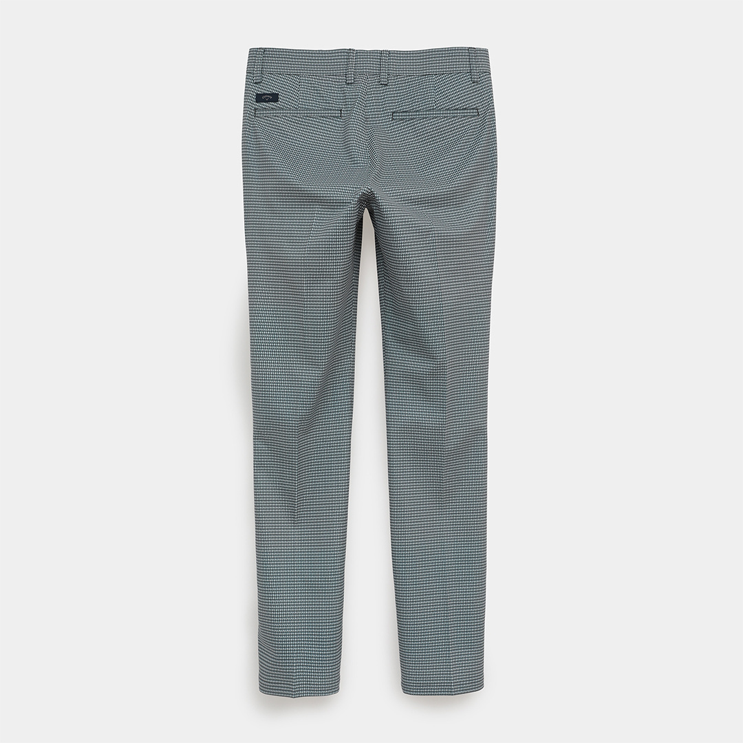 ストレッチピケチェック柄テーパードパンツ (MENS)