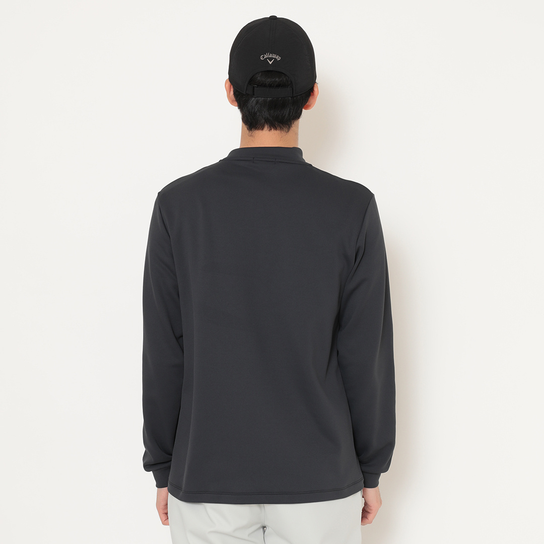 ハーフモックネックシャツ　完売品 裏起毛ハーフジップモックネックシャツ (MENS)