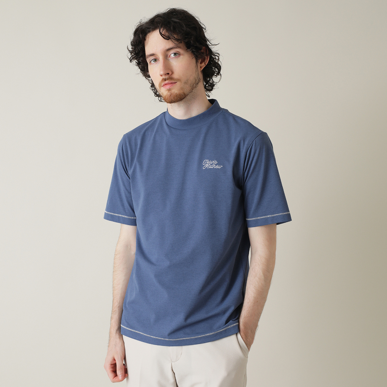 レトロプリント チェーンステッチ 半袖モック(MENS)