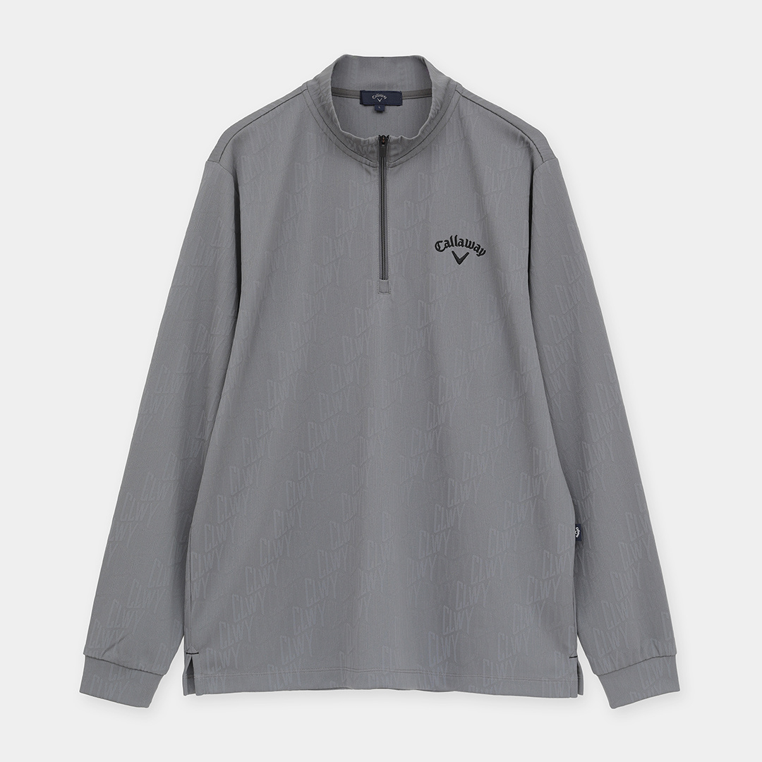 未使用級！QRタグ！POLOGOLF 長袖　ハーフジップ　モックネックシャツ ロゴジャカードハーフジップ長袖モックネック (MENS)