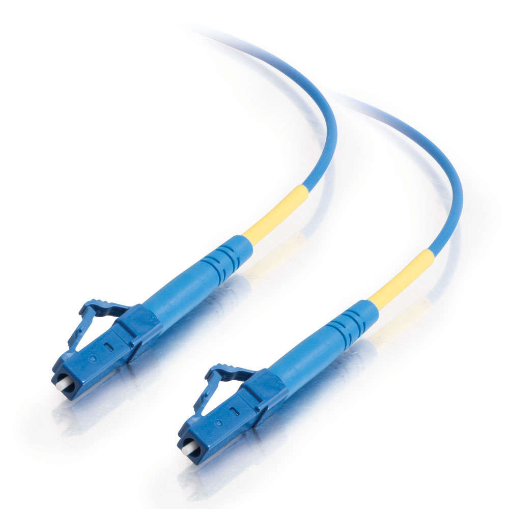 LC-LC 9/125 OS2 Simplex Single-Mode Fiber Optic Cable - Plenum CMP-Rated - Blue