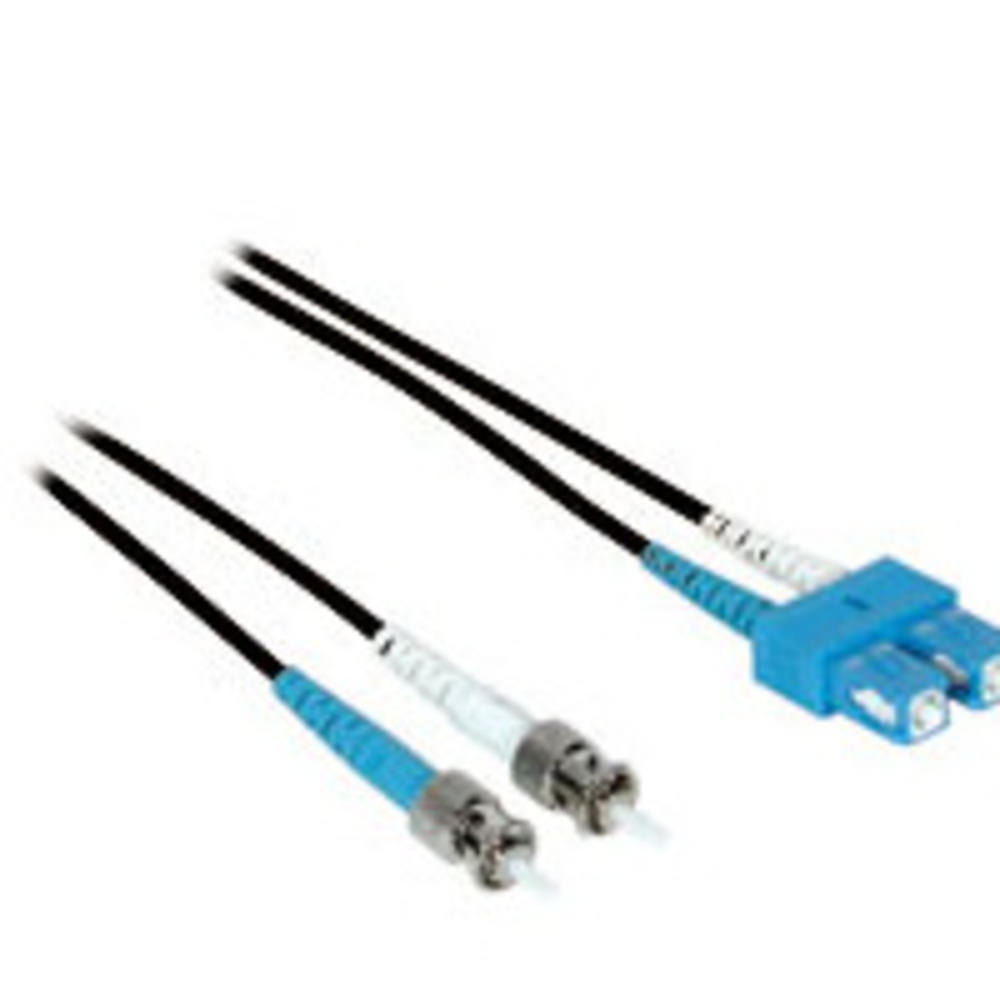 SC-ST 50/125 OM2 Duplex Multimode PVC Fiber Optic Cable - Black