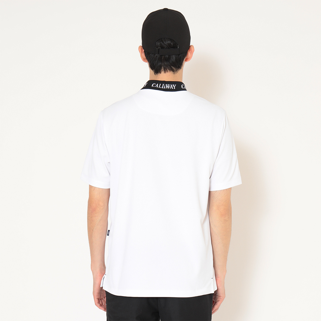 ミニワッフルジャカード衿半袖モックネック ※4Lサイズあり (MENS)