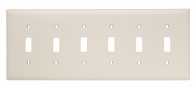 Toggle Switch Openings, Six Gang, Light Almond
